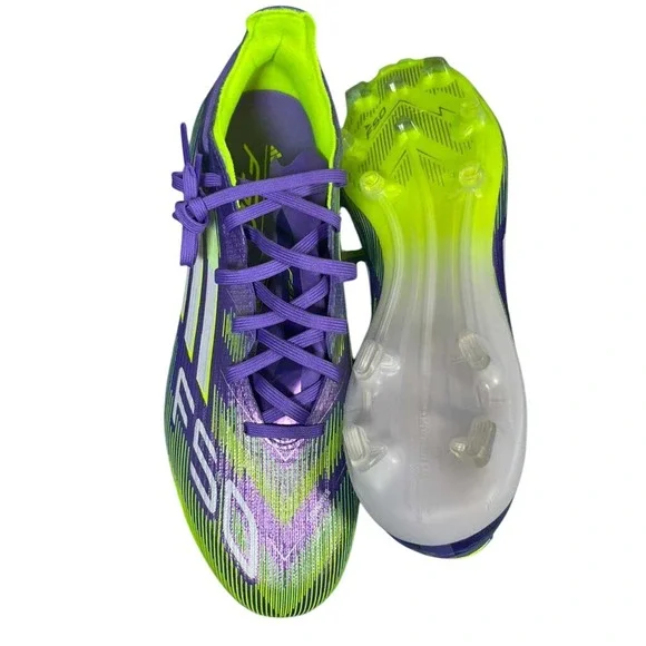 Adidas F50 Football Soccer Cleat Purple Neon Green Sprintweb Compression Fit 9.5